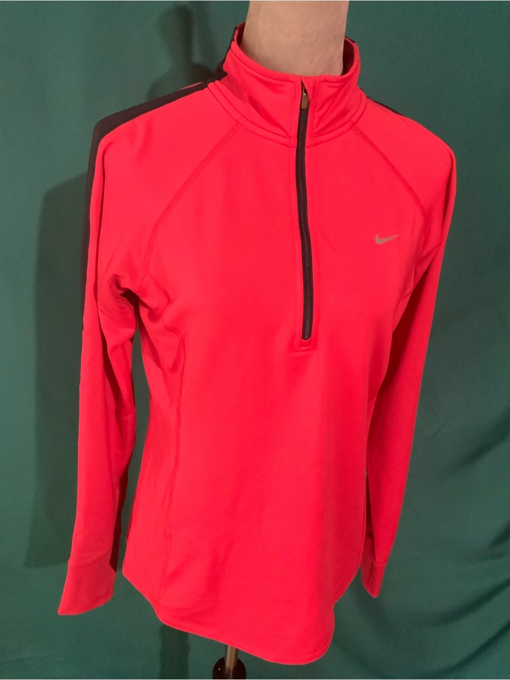 Nike Women's Hot Pink Quarter-Zip Pullover with Black Trim